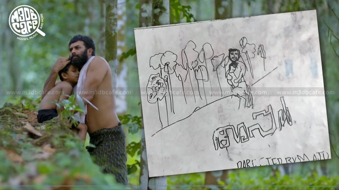സണ്ണി വെയ്നുമായുള്ള രംഗം ഒരു പോസ്റ്റർ രീതിയിൽ ദ്രുപത് വരച്ച. ദ്രുപത് വളരെ നല്ല ഒരു ചിത്രകാരൻ കൂടിയാണ്.